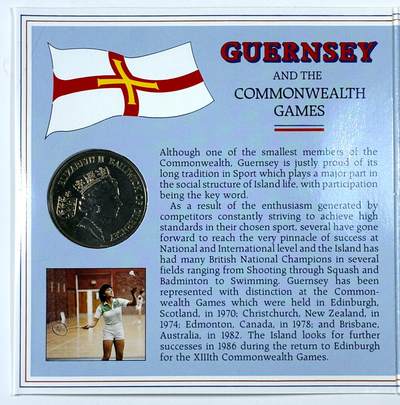 【雨安】【直播拍卖】【裸币套币-001期】 2026-04-24 周五 19:30 (金价1034, 银价18.00) [现代装帧] Guernsey 根西 2镑 1986年 英联邦运动会