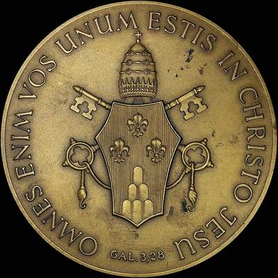 【雨安】【直播拍卖】【裸币套币-001期】 2026-04-24 周五 19:30 (金价1034, 银价18.00) [徽章奖章] Vatican [章] 梵蒂冈 保禄六世 铜章 136克, 70mm