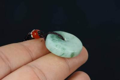 上海都达杂项专场103【全场包邮】  天然岫玉晴底飘花平安扣挂件71-293