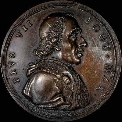 【雨安】【直播拍卖】【裸币套币-001期】 2026-04-24 周五 19:30 (金价1034, 银价18.00) [徽章奖章] Vatican [章] 梵蒂冈 庇护七世 铜章 18.5克, 37mm