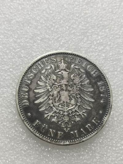 天下钱庄专场欢迎参拍 德国巴伐利亚路德维希二世5马克