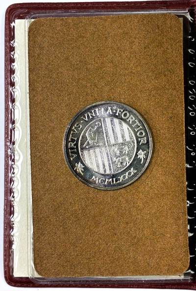 【雨安】【直播拍卖】【裸币套币-001期】 2026-04-24 周五 19:30 (金价1034, 银价18.00) [现代装帧] Andorra 安道尔 1980年 银章