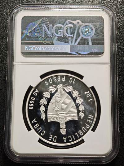 【德藏】世界币章拍卖第171期（拍品征集中~欢迎藏友联系） 1993年 古巴蒙卡达兵营袭击40周年精制纪念银币 NGC PF65UC 状态极佳