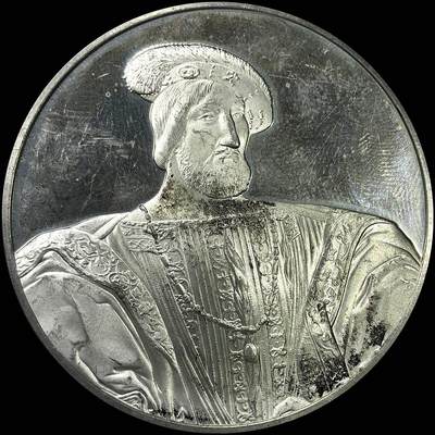 【雨安】【直播拍卖】【裸币套币-001期】 2026-04-24 周五 19:30 (金价1034, 银价18.00) [徽章奖章] France [章] 法国 现代 画家让·克卢埃 银章 66.2克