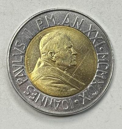 S&S Numismatic世界钱币-拍卖 第127期 梵蒂冈1999年 抉择之时-亦是希望之刻 500里拉双色纪念币