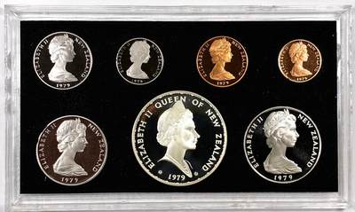 【雨安】【直播拍卖】【裸币套币-001期】 2026-04-24 周五 19:30 (金价1034, 银价18.00) [现代套币] New Zeeland 新西兰 套币 精制套币 1979年 含银币1枚