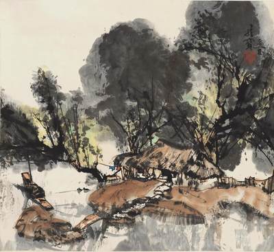 碧月说宝.国有文物商店书画专场（七） 王维宝 渔居图