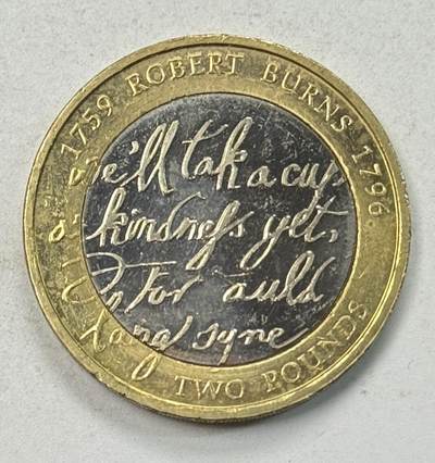 S&S Numismatic世界钱币-拍卖 第127期 英国2009年 伟大诗人罗伯特·彭斯诞辰250周年 2英镑双色纪念币