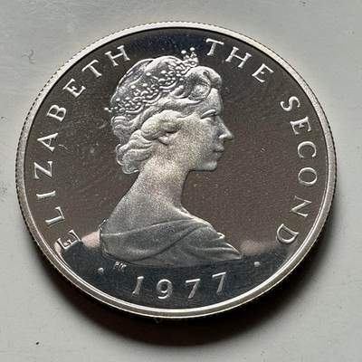 🌹外币初藏🌹🐯2026年第46场   每周二四六晚8️⃣点  世界硬币 苏联泰国纪念币 马恩岛 1977年 5便士 精制银币 6.5克-23.6毫米-92.5%银 发行量1万枚（KM# 35.1a）