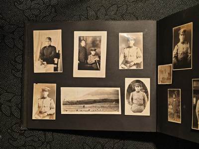 东亚欧洲主题杂货徽章勋章拍卖⑩ （五一大拍350+） 日军相册一本 大量军队照片 战马武器军舰东乡合影 大约200张 （此处出价）