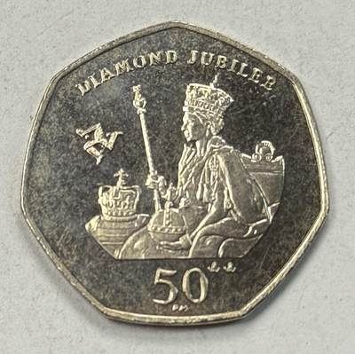 S&S Numismatic世界钱币-拍卖 第127期 马恩岛2012年 伊丽莎白二世女王登基60周年 50便士纪念币