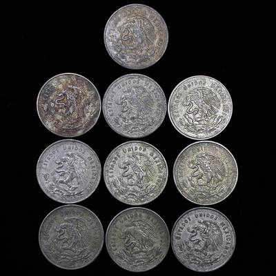 【雨安】【直播拍卖】【裸币套币-001期】 2026-04-24 周五 19:30 (金价1034, 银价18.00) [裸币各国] Mexico 墨西哥 25分 天平鹰洋