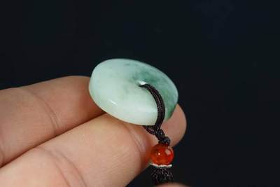 上海都达杂项专场103【全场包邮】  天然岫玉晴底飘花平安扣挂件71-293