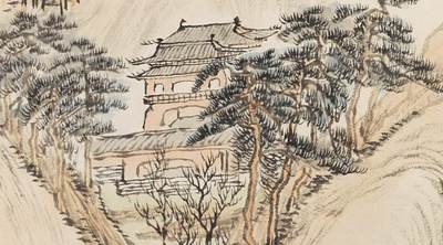 碧月说宝.国有文物商店书画专场（七） 冯超然 深山古寺