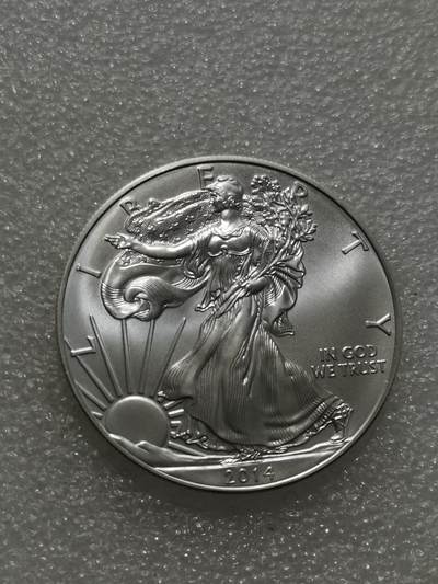 天下钱庄专场欢迎参拍 2014美国行走女神像一美元银币，1盎司纯银