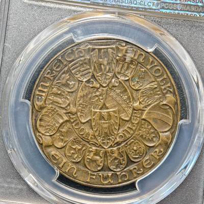 【德藏】世界币章拍卖第171期（拍品征集中~欢迎藏友联系） 二战系列名誉品 1938年 德国民族社会主义工人党德意志大一统纪念铜章 章牌大师卡尔·歌茨作品 PCGS SP63（原图请查询PCGS评级官网）