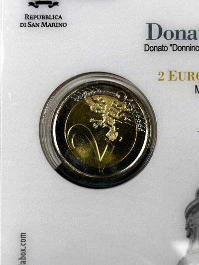 【雨安】【直播拍卖】【裸币套币-001期】 2026-04-24 周五 19:30 (金价1034, 银价18.00) [现代装帧] San Marino 欧元 圣马力诺 2欧元 2014年 设计师多纳托·伯拉孟特逝世500周年