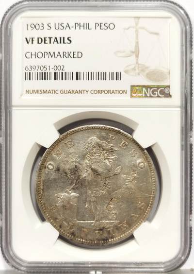 博洋堂“生趣盎然”4月精品专场暨第169期（全场包邮） NGC VFD 美属菲律宾1903年1比索银币，戳记满打