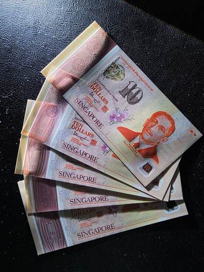 叁拾收藏第36期 新加坡10元纪念钞一套 5张  UNC