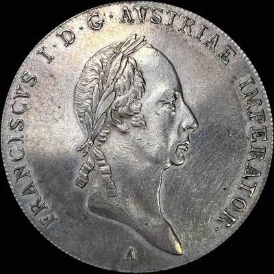 【雨安】【直播拍卖】【裸币套币-001期】 2026-04-24 周五 19:30 (金价1034, 银价18.00) [裸币各国] Austria 奥地利 1泰勒 KM#2163 (1824-1830) 弗朗茨二世 1830年