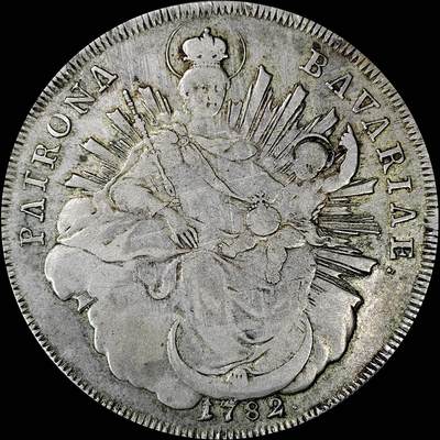 【雨安】【直播拍卖】【裸币套币-001期】 2026-04-24 周五 19:30 (金价1034, 银价18.00) [裸币德国] Germany 德国 德意志 1泰勒 Bavaria巴伐利亚 KM#0519 马克西米利安三世·约瑟夫.圣母抱婴 1782年