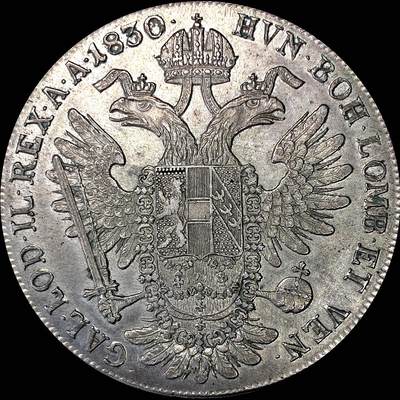 【雨安】【直播拍卖】【裸币套币-001期】 2026-04-24 周五 19:30 (金价1034, 银价18.00) [裸币各国] Austria 奥地利 1泰勒 KM#2163 (1824-1830) 弗朗茨二世 1830年