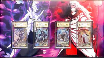 麦趣喜第七场   (4月25号周六晚上22点截拍，专注买家市场，福利拉满)  【大罕】卡游火影忍者六弹二CR卡全套4张 金10 带装饰框