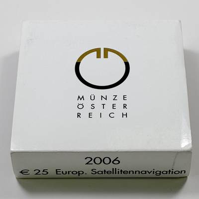 【雨安】【直播拍卖】【裸币套币-001期】 2026-04-24 周五 19:30 (金价1034, 银价18.00) [现代装帧] Austria 欧元 奥地利 25欧元 2006年 欧洲卫星导航 铌芯银币