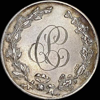 【雨安】【直播拍卖】【裸币套币-001期】 2026-04-24 周五 19:30 (金价1034, 银价18.00) [徽章奖章] France [章] 法国 19世纪 结婚 银章 7.5克