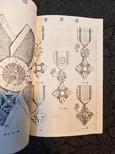 东亚欧洲主题杂货徽章勋章拍卖⑩ （五一大拍350+） 满洲帝国勋章鉴 恩赏局 老复印件