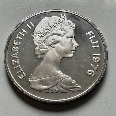 🌹外币初藏🌹🐯2026年第46场   每周二四六晚8️⃣点  世界硬币 苏联泰国纪念币 斐济 1976年 20分 精制银币 13.09克-28.5毫米-92.5%银 发行量3012枚（KM#31a）