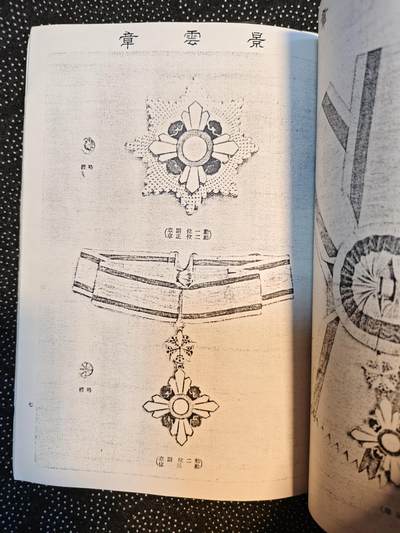 东亚欧洲主题杂货徽章勋章拍卖⑩ （五一大拍350+） 满洲帝国勋章鉴 恩赏局 老复印件