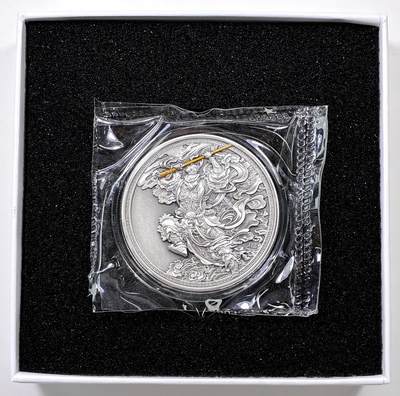 【雨安】【直播拍卖】【裸币套币-001期】 2026-04-24 周五 19:30 (金价1034, 银价18.00) [现代装帧] Cameroun 喀麦隆 1000法郎 2024年 孙悟空齐天大圣 仿古精制银币 [62.20克,  0.999银] 编号080