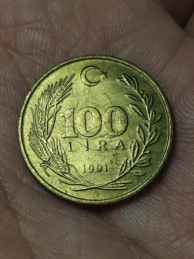 2026年第四十七场(总第二百一十六场）外国好品散币场(免佣金) 土耳其🇹🇷1991年100里拉(第八套流通硬币，大图例版)