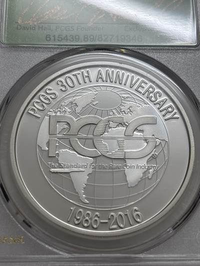 文馨钱币收藏第 303 场，【五一钱币荟，收藏盛宴】长期接代拍业务 PCGS成立30周年纪念章总裁签名版，镜面工艺非常精致，编码 346