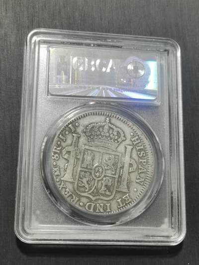 天下钱庄专场欢迎参拍 公博评级AU50斐迪南七世老双柱银币