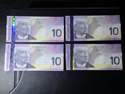 叁拾收藏第36期 - 加拿大旅版10元  4张  UNC