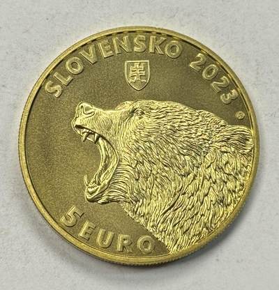 S&S Numismatic世界钱币-拍卖 第127期 斯洛伐克2023年 斯洛伐克的动植物群-棕熊 5欧元纪念币
