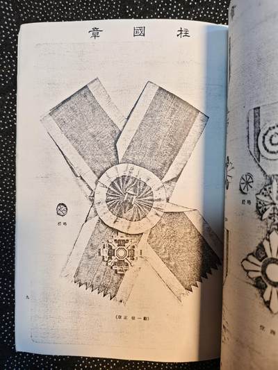 东亚欧洲主题杂货徽章勋章拍卖⑩ （五一大拍350+） 满洲帝国勋章鉴 恩赏局 老复印件