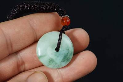 上海都达杂项专场103【全场包邮】  天然岫玉晴底飘花平安扣挂件71-293