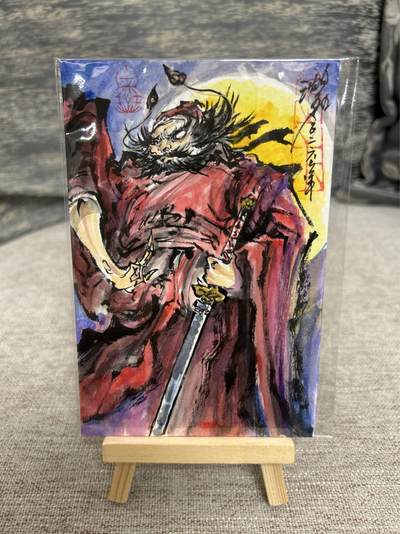 喜灰玩卡拍卖第八期，接拍品0佣金，欢迎送拍，释放现金流，让自己有资金可以购买更多喜欢的卡牌，让别的卡友能淘到更多心仪的卡牌 启读 沈鑫老师手绘 钟馗  10cmX15cm