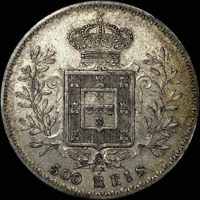 【雨安】【直播拍卖】【裸币套币-001期】 2026-04-24 周五 19:30 (金价1034, 银价18.00) [裸币各国] Portugal 葡萄牙 500瑞斯 1891年 卡洛斯一世