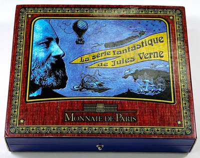 【雨安】【直播拍卖】【裸币套币-001期】 2026-04-24 周五 19:30 (金价1034, 银价18.00) [现代装帧] France 欧元 法国 1.5欧元 2005年 作家儒勒·凡尔纳