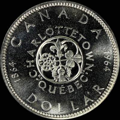 【雨安】【直播拍卖】【裸币套币-001期】 2026-04-24 周五 19:30 (金价1034, 银价18.00) [现代裸币] Canada 加拿大 1元 1964年 夏洛特敦