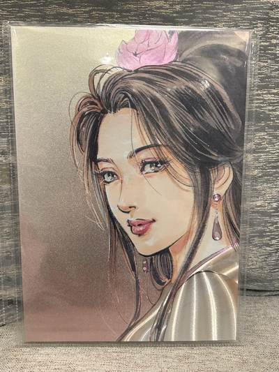 喜灰玩卡拍卖第八期，接拍品0佣金，欢迎送拍，释放现金流，让自己有资金可以购买更多喜欢的卡牌，让别的卡友能淘到更多心仪的卡牌 百里 港漫水浒 夏伟义老师绘 特卡  潘金莲 A4折光粗闪 大卡