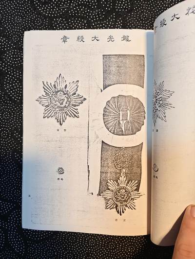 东亚欧洲主题杂货徽章勋章拍卖⑩ （五一大拍350+） 满洲帝国勋章鉴 恩赏局 老复印件