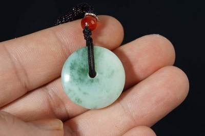 上海都达杂项专场103【全场包邮】  天然岫玉晴底飘花平安扣挂件71-293