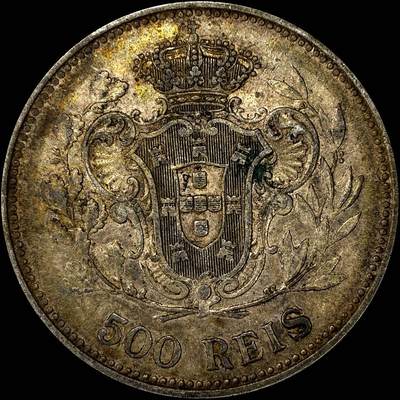 【雨安】【直播拍卖】【裸币套币-001期】 2026-04-24 周五 19:30 (金价1034, 银价18.00) [裸币各国] Portugal 葡萄牙 500瑞斯 1908年 曼努埃尔二世