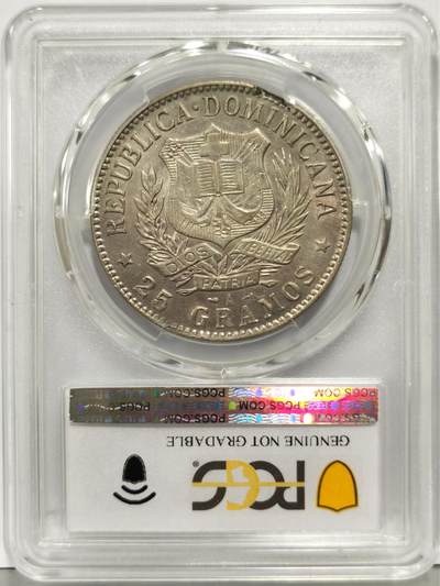 博洋堂“生趣盎然”4月精品专场暨第169期（全场包邮） PCGS AU 多米尼加1897年1比索大银币，稀见品种，AU品更是难得