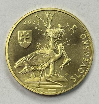 S&S Numismatic世界钱币-拍卖 第127期 斯洛伐克2023年 斯洛伐克的动植物群-黑鹳 5欧元纪念币